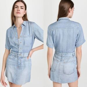 rag & bone Light Blue Denim Mini Dress